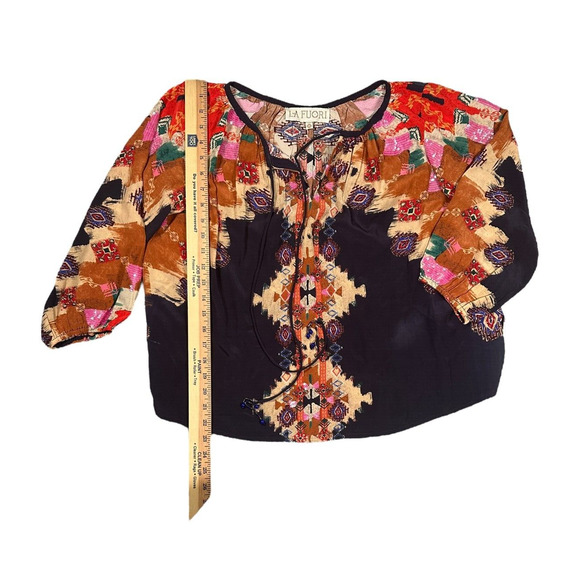 La Fuori Women's Multicolor Bohemian Blouse - Picture 5 of 6
